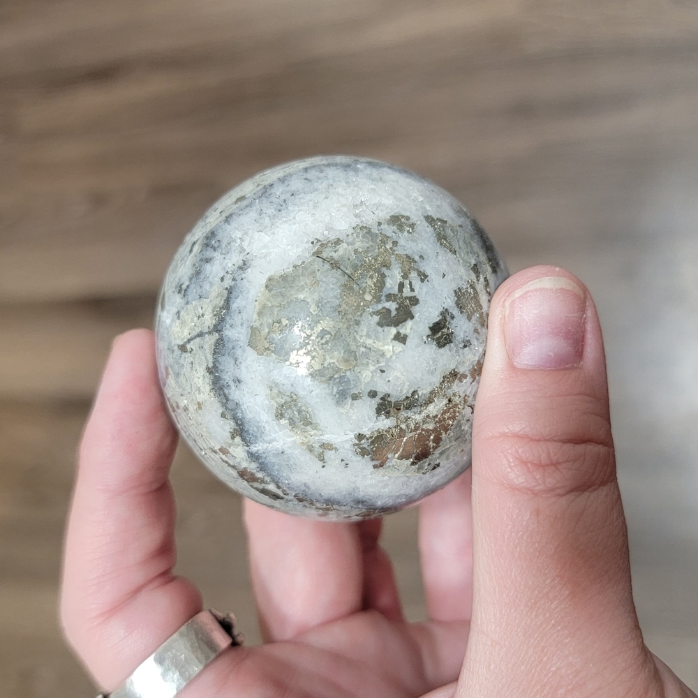 Quartz and Pyrite Sphere